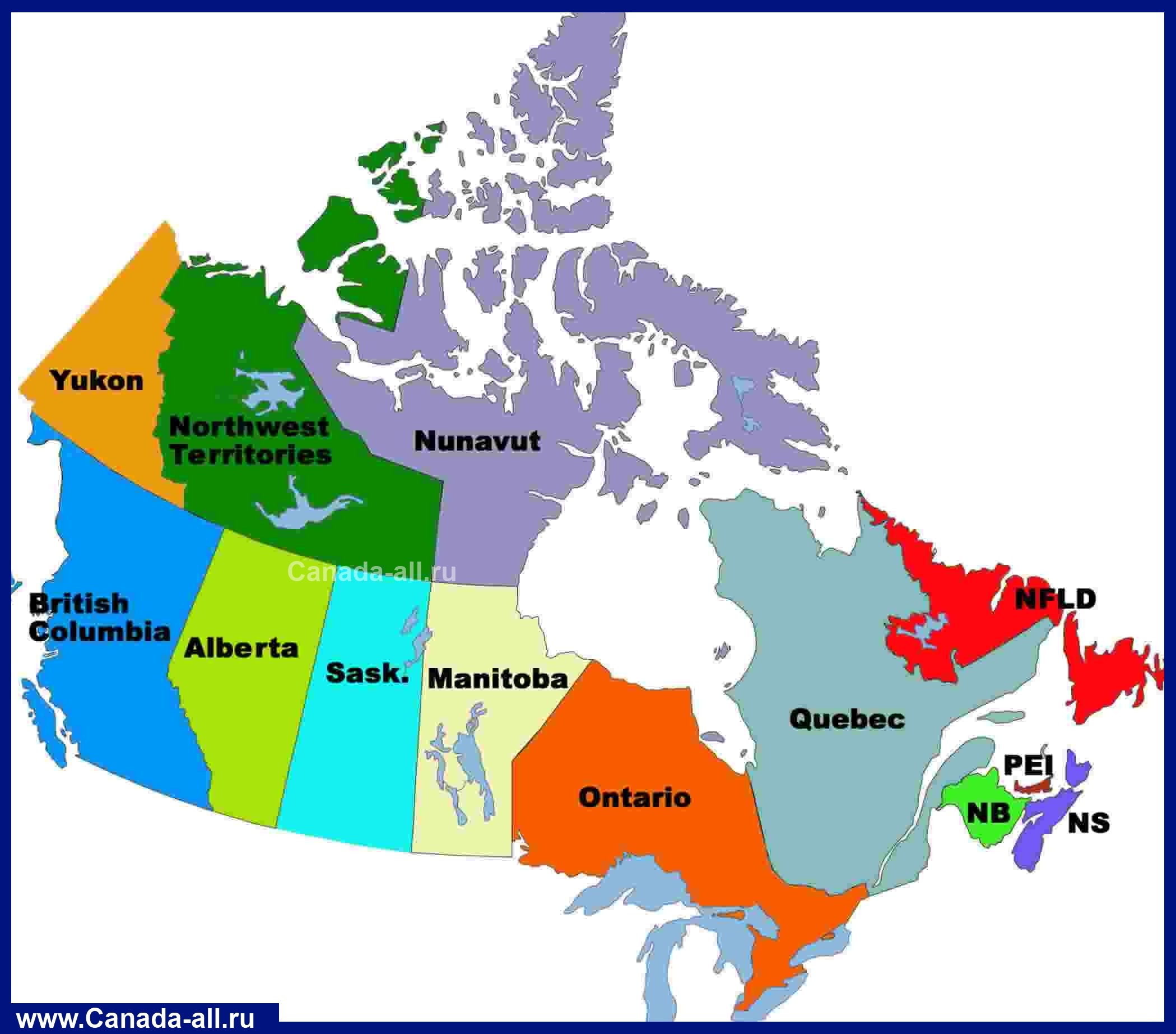 Канада сколько. Провинции и территории Канады на карте. Административно-территориальное деление Канады карта. Территория Канады на карте. Канада 10 провинций и 3 территории.